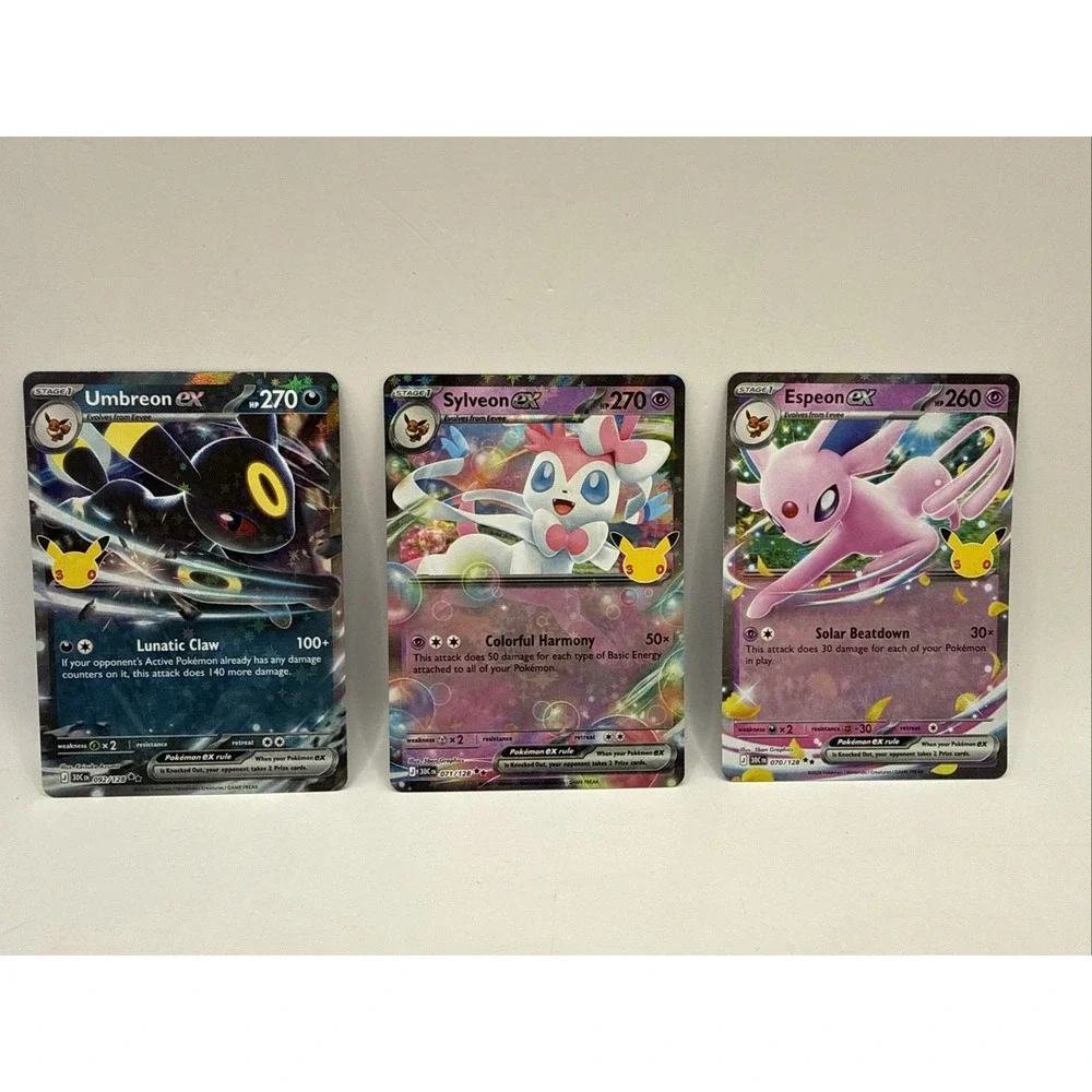 Sylveon EX, Espeon EX, Umbreon EX Pokemon 30th Anniversary - Pokemon Cards NM